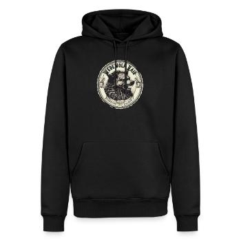 Werwolf Kopf Münzemblem - Männer Premium Bio Hoodie - Schwarz - Vorne - Nico (187cm)
