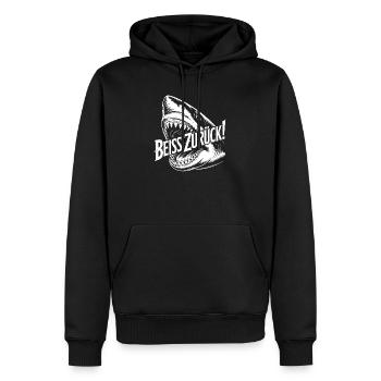 Beiss Zurück Hai Grafik - Männer Premium Bio Hoodie - Schwarz - Vorne - Nico (187cm)
