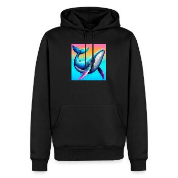 baleine - Sweat à capuche Premium bio Homme - noir - Devant - Nico (187cm)