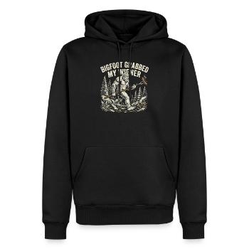 Camping drôle Sasquatch Bigfoot a eu mon pénis - Sweat à capuche Premium bio Homme - noir - Devant - Nico (187cm)
