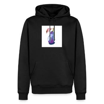 Birne in Pastellfarben Zusammenfassung - Männer Premium Bio Hoodie - Schwarz - Vorne - Nico (187cm)