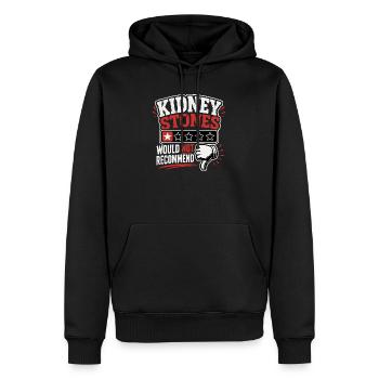Kidney Stones – Would Not Recommend Recovery - Men’s Premium Organic Hoodie - black - Front - Nico (187cm)