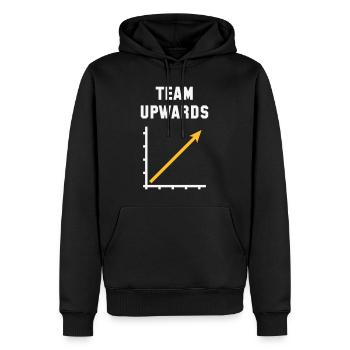 Team Aufwärts (Erfolg / Fortschritt / NEG Gold 2C) - Männer Premium Bio Hoodie - Schwarz - Vorne - Nico (187cm)