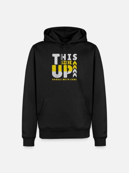 THIS SIDE UP  - Männer Premium Bio Hoodie - Schwarz