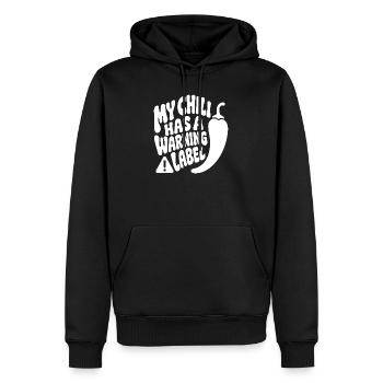 This Chilli Needs a Warning Label – Scharf - Männer Premium Bio Hoodie - Schwarz - Vorne - Nico (187cm)