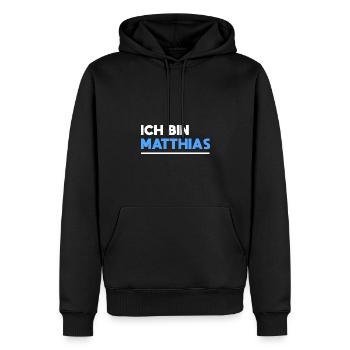 Matthias Name Spruch für stolze Matthias - Männer Premium Bio Hoodie - Schwarz - Vorne - Nico (187cm)