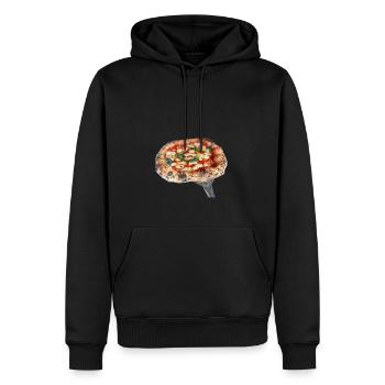 Neapolitan Pizza Margherita from Naples - Men’s Premium Organic Hoodie - black - Front - Nico (187cm)