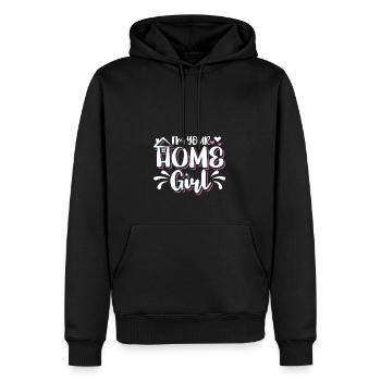 Ich bin Ihr Home Girl Immobilienmakler - Männer Premium Bio Hoodie - Schwarz - Vorne - Nico (187cm)