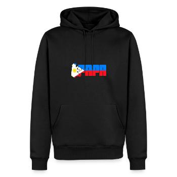 Papa Design für stolze Pinoys - Männer Premium Bio Hoodie - Schwarz - Vorne - Nico (187cm)
