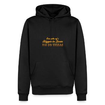 Alles ist größeres Design für stolze Texaner - Männer Premium Bio Hoodie - Schwarz - Vorne - Nico (187cm)