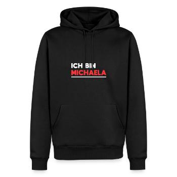 Michaela Name Spruch für stolze Michaelas - Männer Premium Bio Hoodie - Schwarz - Vorne - Nico (187cm)