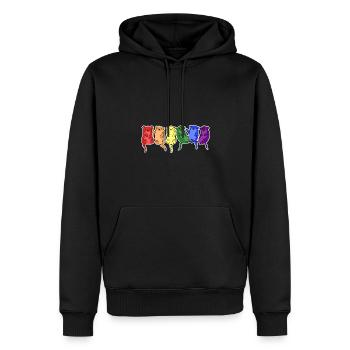 Conception de loutre de drapeau LGBT + pour les personnes LGBT + - Sweat à capuche Premium bio Homme - noir - Devant - Nico (187cm)