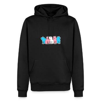 Conception de Capybara Trans Flag pour les personnes trans - Sweat à capuche Premium bio Homme - noir - Devant - Nico (187cm)