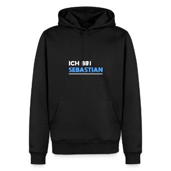 Sebastian Name Spruch für stolze Sebastians - Männer Premium Bio Hoodie - Schwarz - Vorne - Nico (187cm)