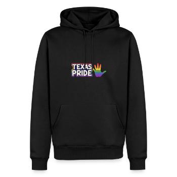 Stolzes Regenbogenflaggendesign für LGBT+ Texaner - Männer Premium Bio Hoodie - Schwarz - Vorne - Nico (187cm)