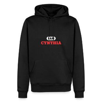 Cynthia Name Sprichwort für stolze Cynthias - Männer Premium Bio Hoodie - Schwarz - Vorne - Nico (187cm)