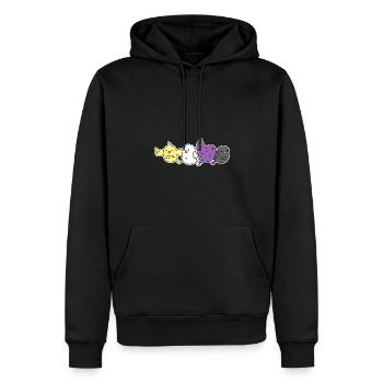 Nichtbinäres Flaggenvogeldesign für stolze Enbys - Männer Premium Bio Hoodie - Schwarz - Vorne - Nico (187cm)
