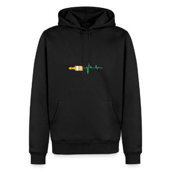 Herzschlag Pinsel Design für Maler und Lackierer - Männer Premium Bio Hoodie - Schwarz - Vorne - Nico (187cm)