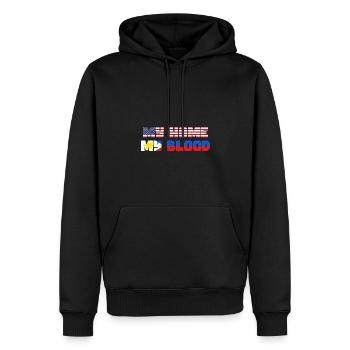 Patriotisches USA Design für stolze Pinoys - Männer Premium Bio Hoodie - Schwarz - Vorne - Nico (187cm)