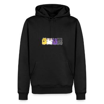 Nichtbinäres Flaggen-Hamster-Design für Enbys - Männer Premium Bio Hoodie - Schwarz - Vorne - Nico (187cm)