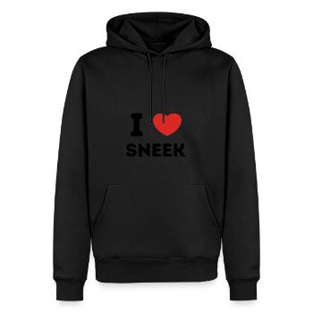 J’aime Sneek Pays-Bas - Sweat à capuche Premium bio Homme - noir - Devant - Nico (187cm)