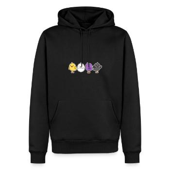 Nonbinary Flag Chick Design für stolze Enbys - Männer Premium Bio Hoodie - Schwarz - Vorne - Nico (187cm)