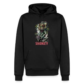 THC Cannabis Chameleon Smokey - Men’s Premium Organic Hoodie - black - Front - Nico (187cm)