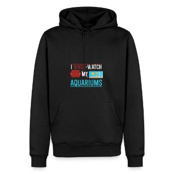 Je regarde mes aquariums - Sweat à capuche Premium bio Homme - noir - Devant - Nico (187cm)