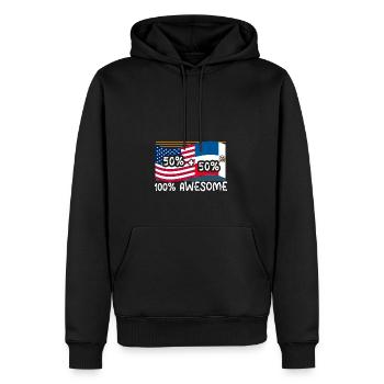 Dominican American Half American - Men’s Premium Organic Hoodie - black - Front - Nico (187cm)