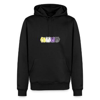 Nichtbinäres Flaggenfrosch-Design für stolze Enbys - Männer Premium Bio Hoodie - Schwarz - Vorne - Nico (187cm)