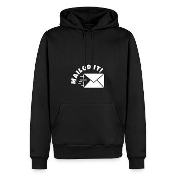 Verschickt - Männer Premium Bio Hoodie - Schwarz - Vorne - Nico (187cm)