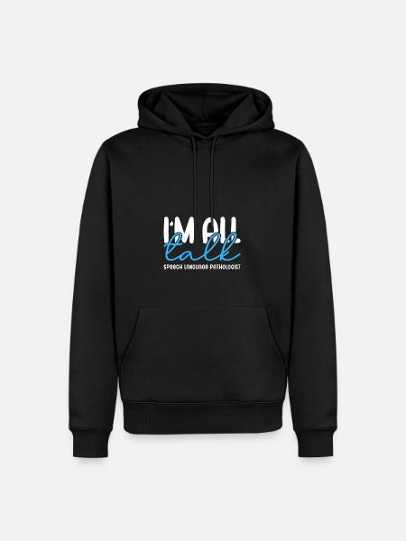 Ich bin nur am Reden - Männer Premium Bio Hoodie - Schwarz