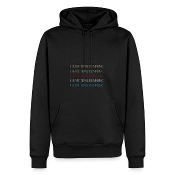 Trail Runner Running Jogging Jogger I Gift - Sweat à capuche Premium bio Homme - noir - Devant - Nico (187cm)
