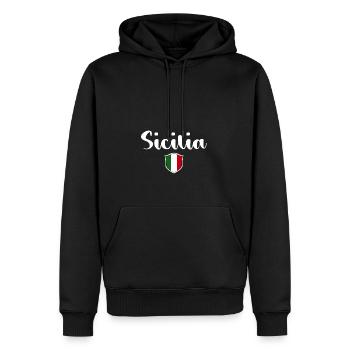 Vintage Sicilia Sicile Italie - Sweat à capuche Premium bio Homme - noir - Devant - Nico (187cm)