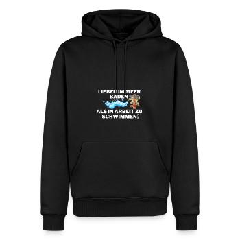 Lieber im Meer baden, als in Arbeit zu schwimmen! - Männer Premium Bio Hoodie - Schwarz - Vorne - Nico (187cm)
