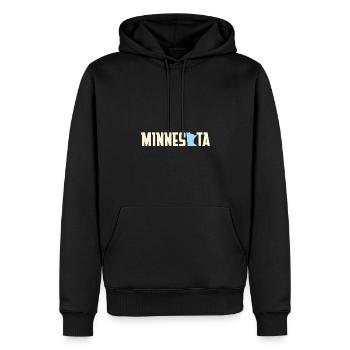 Karte von Minnesota Design für stolze Minnesotaner - Männer Premium Bio Hoodie - Schwarz - Vorne - Nico (187cm)