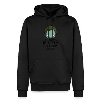 il est toujours HALLOWEEN FOR CREEPS comme moi - Sweat à capuche Premium bio Homme - noir - Devant - Nico (187cm)