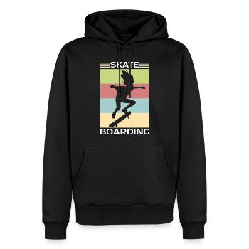 Skater Skateboarder Skateboard - Sweat à capuche Premium bio Homme - noir - Devant - Nico (187cm)