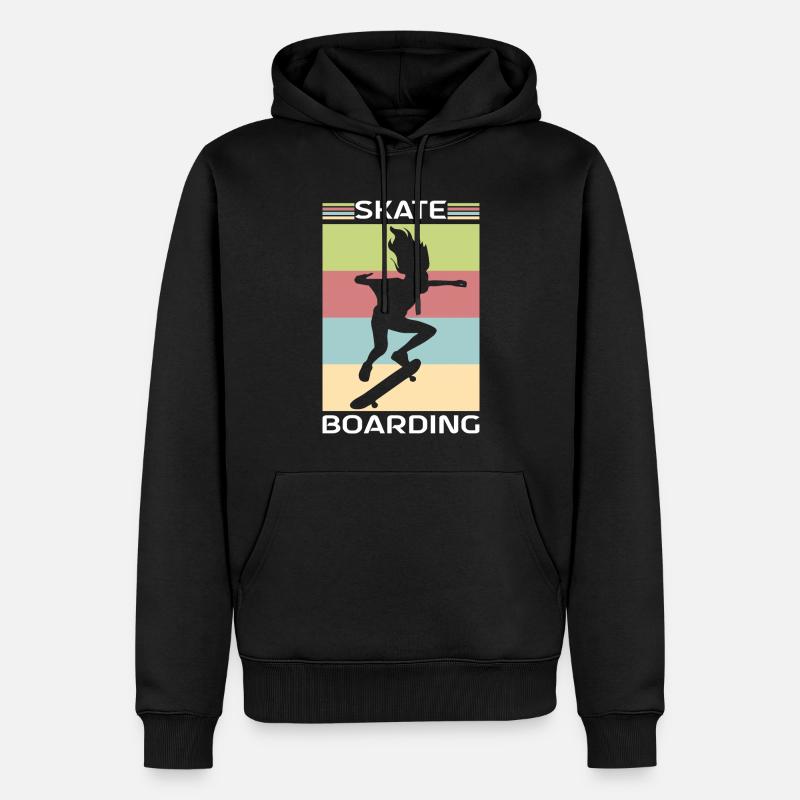 Skater Skateboarder Skateboard - Sweat à capuche Premium bio Homme - noir