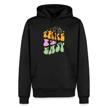 Take it Easy - Männer Premium Bio Hoodie - Schwarz - Vorne - Nico (187cm)