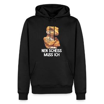 Gecko reptiles lizard I have to give a shit - Men’s Premium Organic Hoodie - black - Front - Nico (187cm)