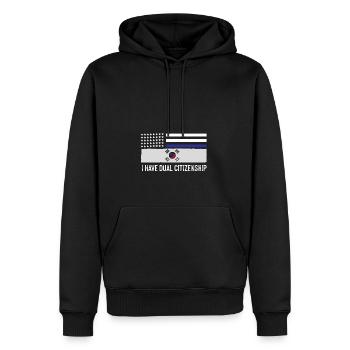 I Have Dual Citizenship Half Korean - Men’s Premium Organic Hoodie - black - Front - Nico (187cm)