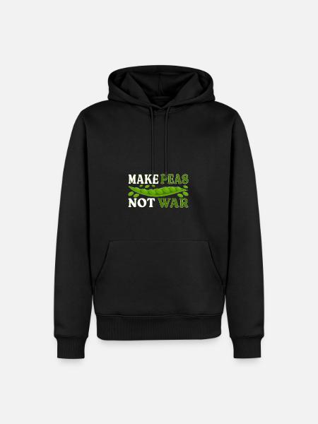 Erbsen machen, nicht Krieg - Männer Premium Bio Hoodie - Schwarz