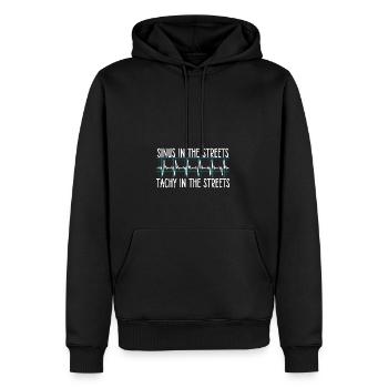 Sinus in den Straßen Tachy In The Sheets - Männer Premium Bio Hoodie - Schwarz - Vorne - Nico (187cm)