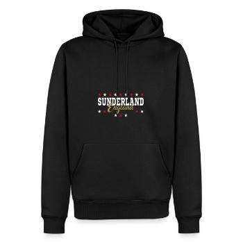 Sunderland - Männer Premium Bio Hoodie - Schwarz - Vorne - Nico (187cm)