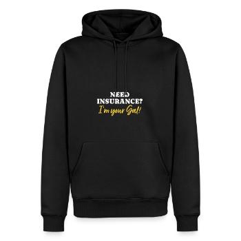 Brauchen Sie eine Versicherung Ich bin Ihr Mädchen - Männer Premium Bio Hoodie - Schwarz - Vorne - Nico (187cm)