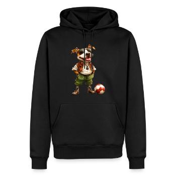 Chiens de football - Sweat à capuche Premium bio Homme - noir - Devant - Nico (187cm)