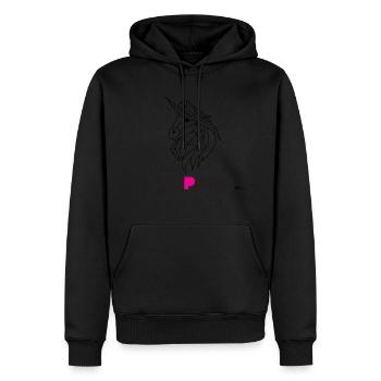 Uniporn head BY RF - Men’s Premium Organic Hoodie - black - Front - Nico (187cm)
