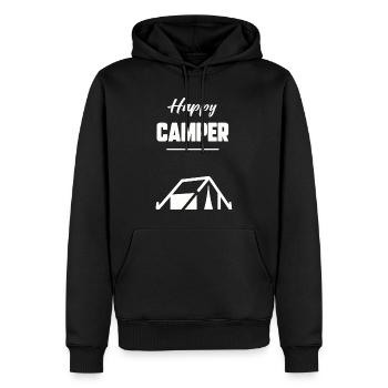 Happy camper - Sweat à capuche Premium bio Homme - noir - Devant - Nico (187cm)