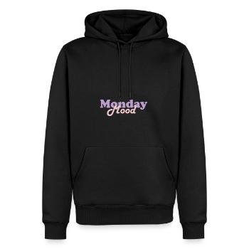 Monday Mood - Männer Premium Bio Hoodie - Schwarz - Vorne - Nico (187cm)
